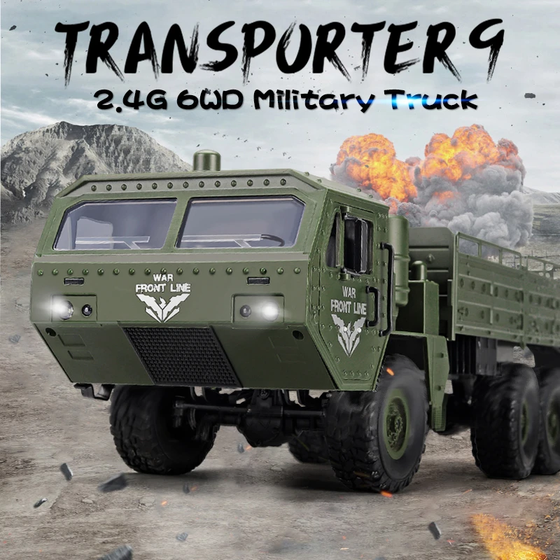 Classic Transporter 1:16 2.4G 6WD Off Road RC Military Truck Toy Q75