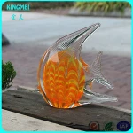 Clear colored fish shaped craft, unique glass craft & gift for home decoration
