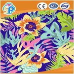 Colorful pattern printed 50% polyester 25% cotton 25% rayon spun rayon fabric