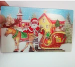 Colorful PVC Plastic Hologram Christmas Lenticular 3D Card