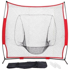 Commercial Grade Heavy Duty Baseball&amp;Softball Practice Net with Carrying Bag and Stakes for Hitting