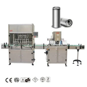 Complete fruit juice production line automatic 4-12 nozzles tin/plastic can beverage juice mineral water filling machine