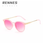 Current Fashion Designer Styling Cat Eye Round Metal+PC Frame Children Sunglasses UV400 Eyewear Glasses