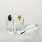 Custom 50ml  Round Empty Glass Perfume Bottle with Black lid