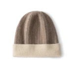 Custom All Over Print Jacquard Logo Unisex Acrylic Striped Winter Hat Women Kids Warm Ski Cap Cuffless Knitted Furry Beanie