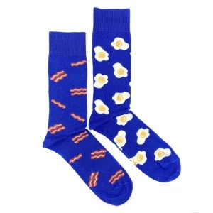 Custom Bacon and Eggs funny Crazy cool funky mismatched socks for men