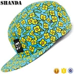 Custom Blank 5 Panel Camp Caps Hats /Custom headwear five panel blank camp cap/camo flat brim cap