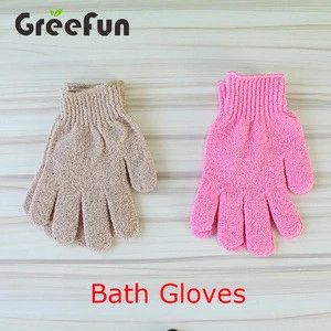 Custom Colorful Body Scrub Exfoliating Gloves Bath Gloves , Shower Glove Body Scrubber Mesh Cleansing Body Remove Dead Skin