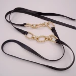 custom design metal gold ladies waist chain belt with pu