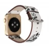 Custom Flower Print Watch Band For iwatch 5/4/3/2/1 38mm 40mm 42mm 44mm Apple Watch Strap Leather Smart Watchband