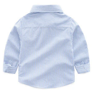 Custom high quality long sleeve striped boys casual shirts