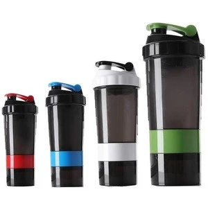 Custom Logo BPA Free 20Oz Plastic Protein Shaker Bottle with mixing ball and Colorful Lid