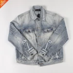 Custom logo pattern blue denim jacket women short jean denim coat ladies bike jackets woman apparel