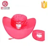Custom logo printing foldable polyester cowboy hat for promotion