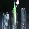 custom made rectangle acrylic vase,manufacture acrylic vase with photo frame,plastic cemetery vase