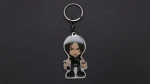 Custom Metallic Cartoon Logo Name Domed Epoxy Keychain Metal Key Chain