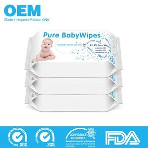Custom Organic Baby Wet Flushable 99.9% Water Wipes