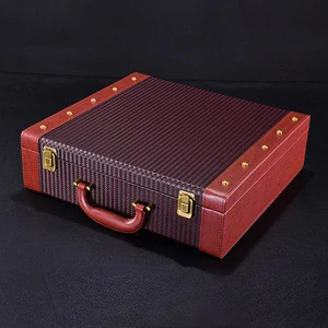 Custom packaging leather wine box luxury PU leather gift glass wine box in stock