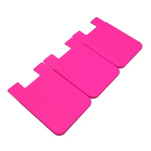 Custom Printed Logo 3M Sticker Silicone Mobile Phone Card Holder Adhesive Cell Phone Stand Credit Card Holder