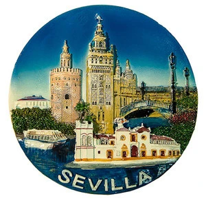 custom souvenir 3D plate Spain. Sevilla (Diameter 17 cm)