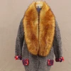Custom Women Dyed Natural Color Faux Fox Fur Hood Collar