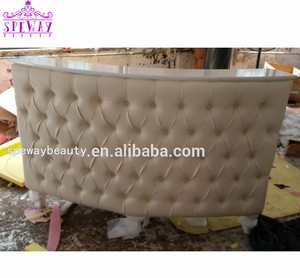 customized hot sale white tufted reception desk for nail salon