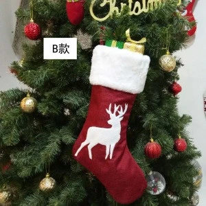 cute decoration supplies elk red socks big gift bags women Christmas stocking