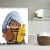Cute Lovely Cat Pattern Shower Curtains Waterproof Extra Large 72&quot; L x 72 &quot; W