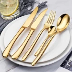 Cutlery set stainless steel spoons forks and knives for events cutlery gold set