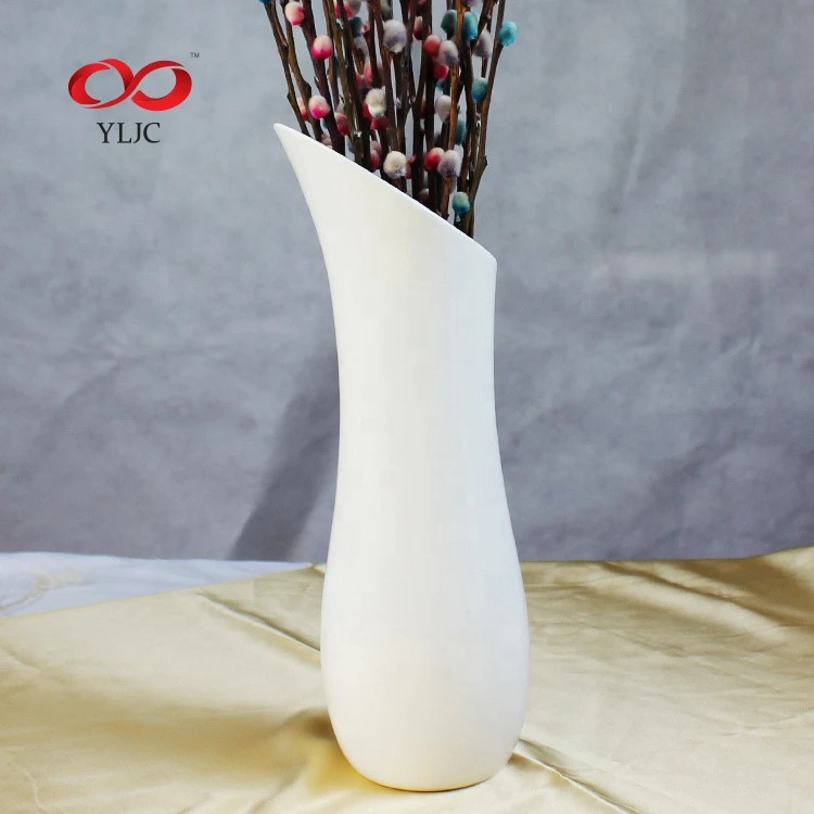 decorative custom white embossed ceramic vases vase