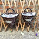Decorative willow flower pot wicker hanging pots with plastic liner