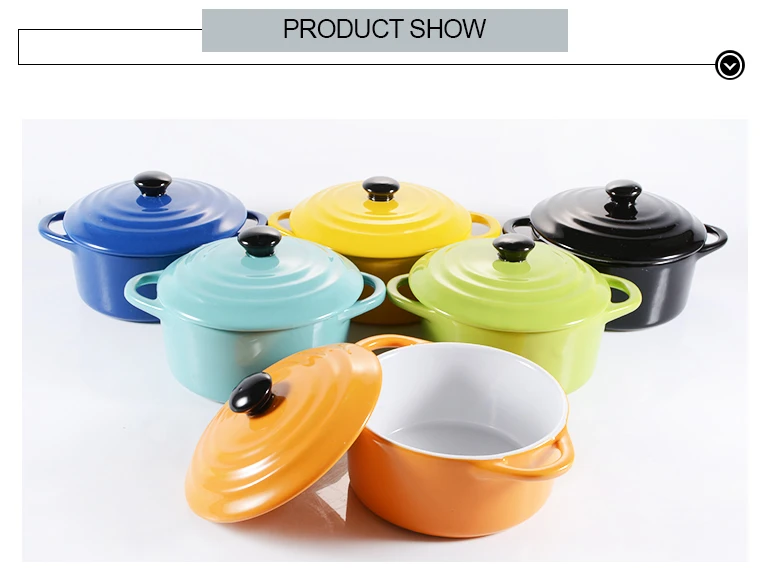Different color mini cocotte cookware, ceramic casserole dish  for microwave