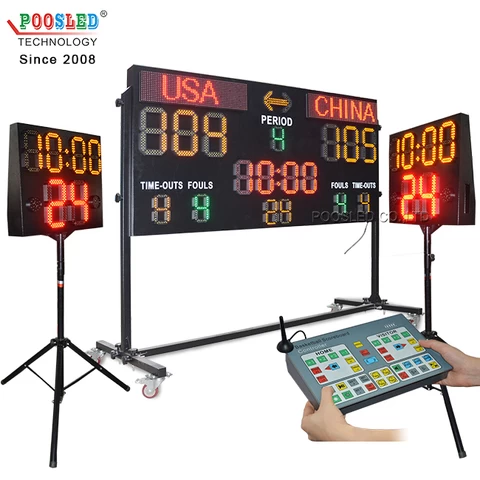 digital electronic basketball scoreboard used led basketball scoreboard with shot clock