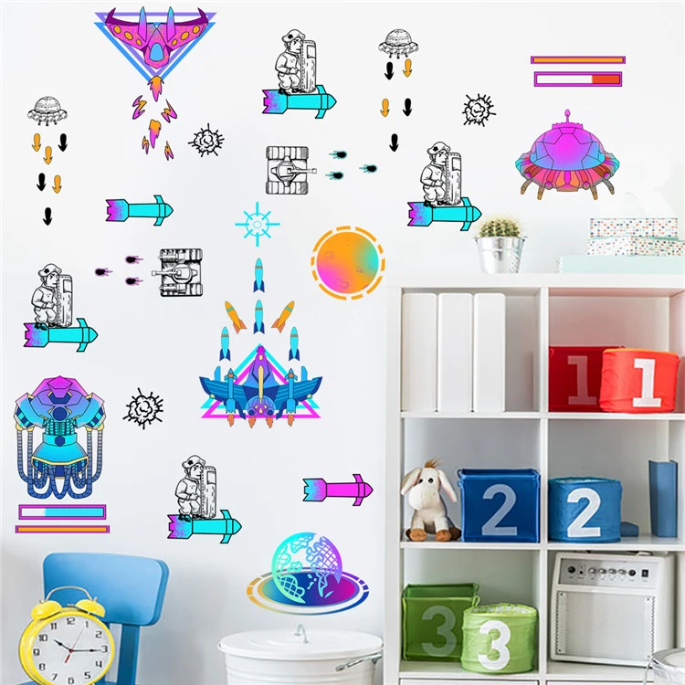 DIY Decorative Tank battle game wall sticker boys Bedroom Decoration Decal Removable Wall Stickers