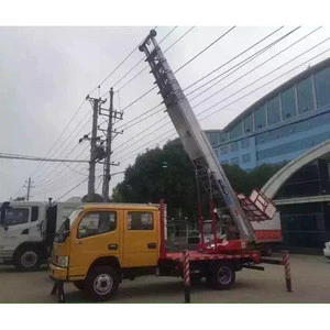 dongfeng crew cab 4x2 28m aerial moving-house ladder truck
