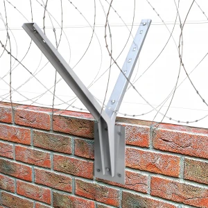 Double razor wire brackets for concrete and brick fences DRB-500S with Reinforced barbed wire-500S, wholesale price