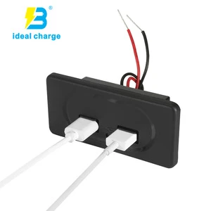 Double-sided Insert Bus Parts 12v Charger Dual USB Car Charger with Twin Socket