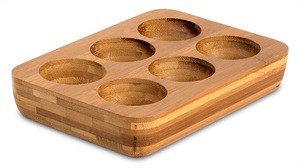 Eco-friendly Bamboo Serving Tray, Egg Tray for 6 eggs
