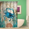 Eco-Friendly Polyester Digital Printing Fabric Customized Ocean Dophin Shower Curtain