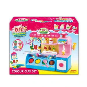 Educational PlayDough clay Toy Colorful Clay With Ice Cream Machine color clay manufacture amazon hot sale