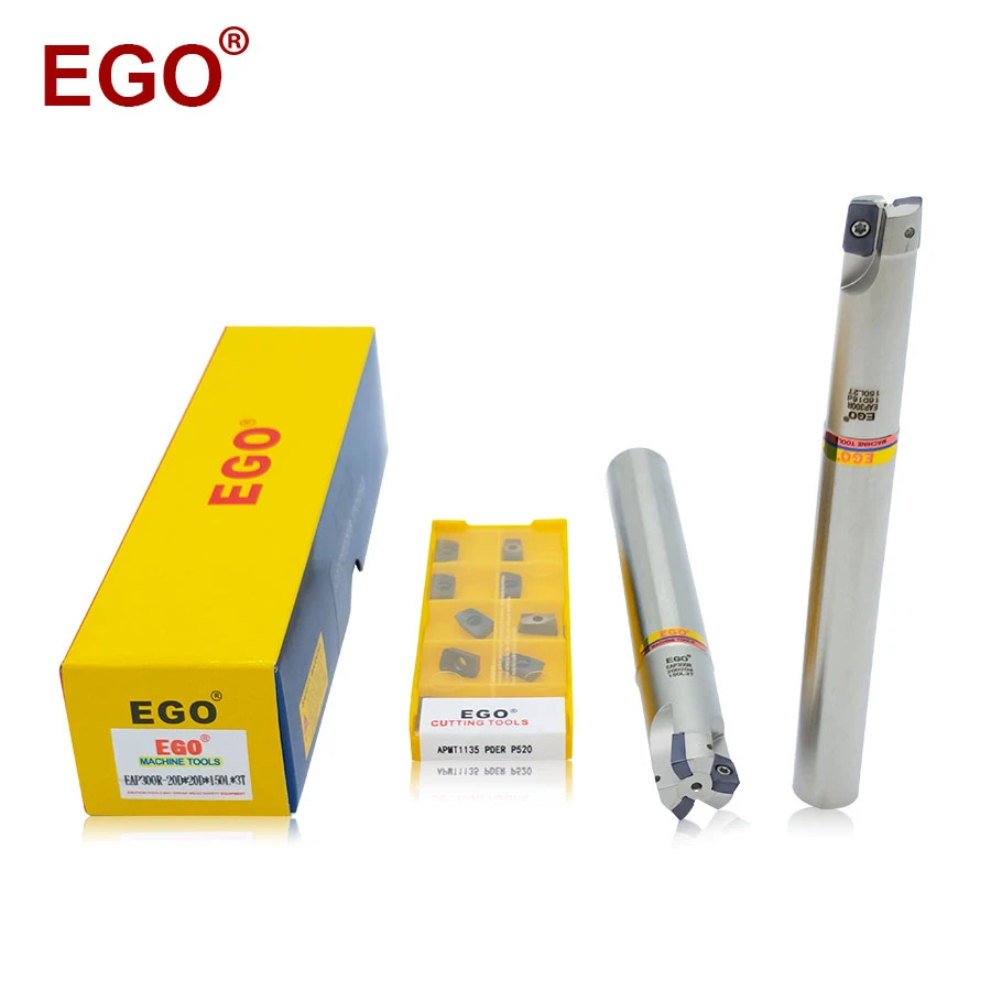 EGO flat bottom right angle step end mill cutter bar CNC CNC flying cutter with EAP300R 10 to 40 with APMT1135 blade R0.8