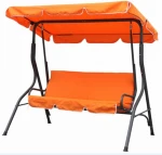 EVIA Steel Outdoor 3 Seats Hanging Patio Swing Chair with Canopy