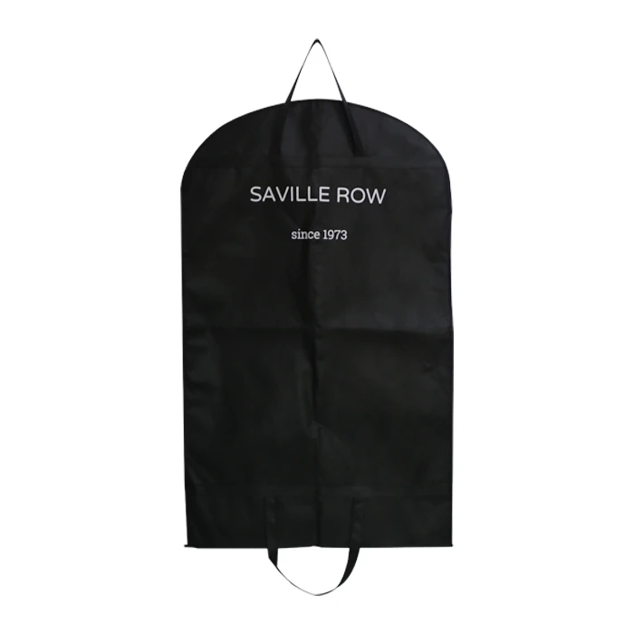 Excellent Quality Dustproof Non Woven Folding Travel Clothes Cover Black White Suit Garment Bag With Custom Logo