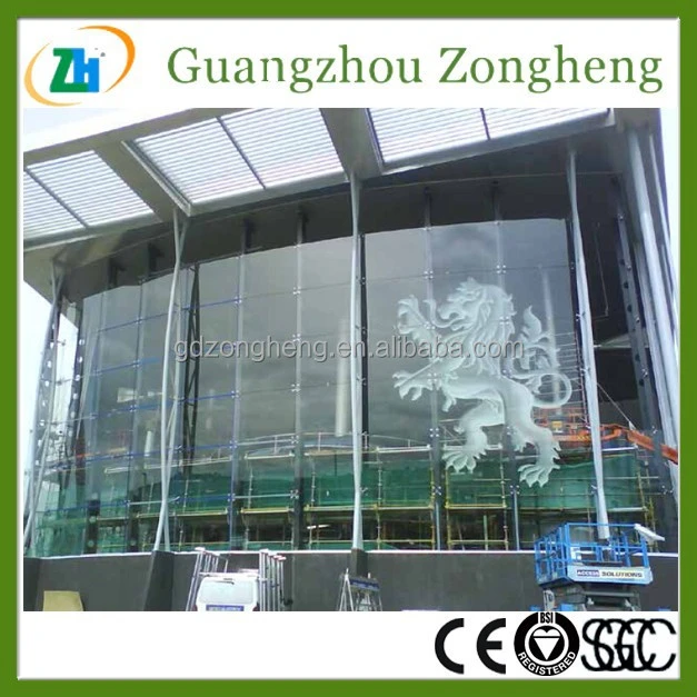 Exterior Building Glass Wall 12 mm Thick Toughened Glass Digital Printing Decorative Glass
