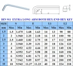 Extra long arm both hex end Hex key wrench Hexagon Spanners socket wrench made in taiwan tools