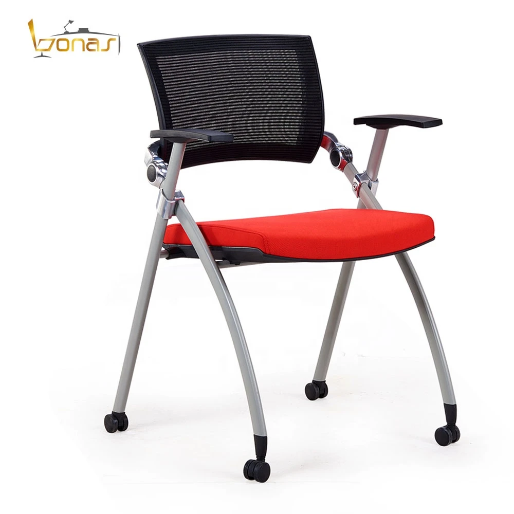 Fabric folding chair/ office training chair with table