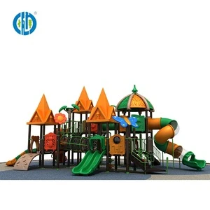 Factory custom forest castle style children outdoor playground slide equipment,pipe slide for kids