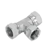 Factory Direct Hydraulic Tee Joint 3AB Hydraulic Pipe Connector Tee Adapters Female Carbon Steel Hydraulic Fitting