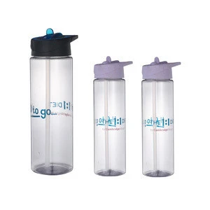 Factory price Food grade BPA free 700ml AS/Tritan plastic water bottles with straw flip lid