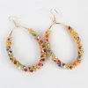 Factory Stock Wholesale Colorful Jewelry Bohemian Earrings Seed Bead Hoops